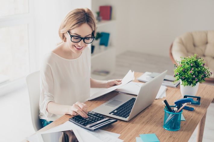 Woman on computer